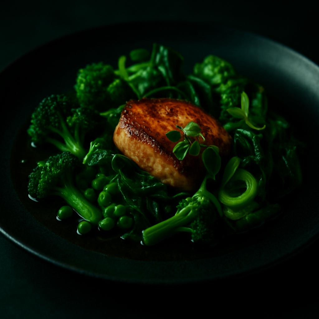 Refeição nutritiva de alta gastronomia